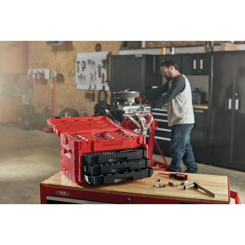 CRAFTSMAN Mechanics Tool Sets 232-Piece Standard (SAE) and Metric Combination Polished Chrome Mechanics Tool Set (1/4-in; 3/8-in) 9 CRAFTSMAN Mechanics Tool Sets 232-Piece Standard (SAE) and Metric Combination Polished Chrome Mechanics Tool Set (1/4-in; 3/8-in) - Image 9