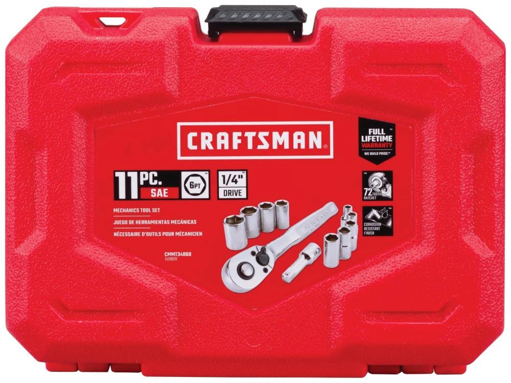 CRAFTSMAN Mechanics Tool Sets 11-Piece Standard (SAE) Polished Chrome Mechanics Tool Set (1/4-in) 3 CRAFTSMAN Mechanics Tool Sets 11-Piece Standard (SAE) Polished Chrome Mechanics Tool Set (1/4-in) - Image 3