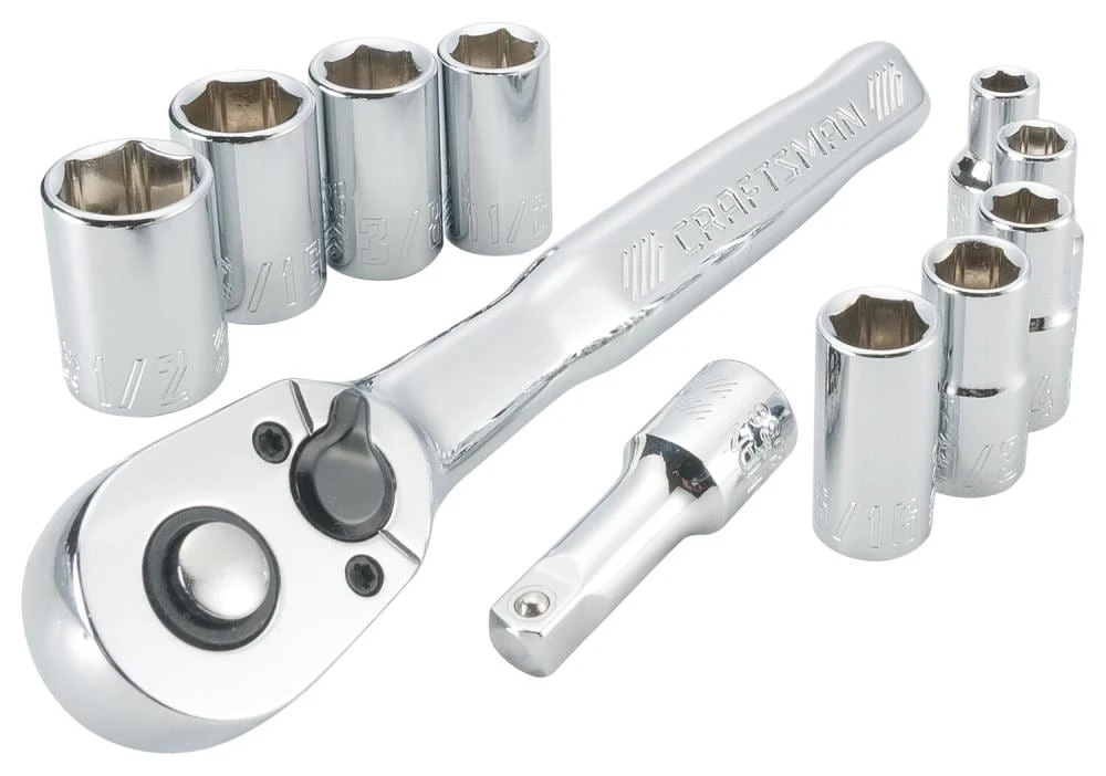 CRAFTSMAN Mechanics Tool Sets 11-Piece Standard (SAE) Polished Chrome Mechanics Tool Set (1/4-in) 2 CRAFTSMAN Mechanics Tool Sets 11-Piece Standard (SAE) Polished Chrome Mechanics Tool Set (1/4-in) - Image 2