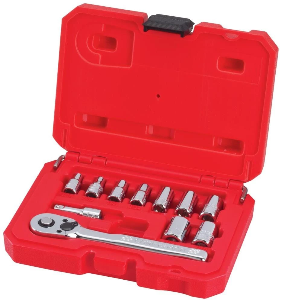 CRAFTSMAN Mechanics Tool Sets 11-Piece Standard (SAE) Polished Chrome Mechanics Tool Set (1/4-in) 1 CRAFTSMAN Mechanics Tool Sets 11-Piece Standard (SAE) Polished Chrome Mechanics Tool Set (1/4-in)