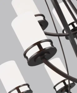 Sea Gull Lighting Chandeliers Robie 9-Light Bronze Craftsman Chandelier -Craftsman Store 42624312