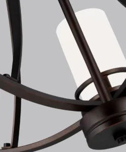 Sea Gull Lighting Chandeliers Robie 5-Light Bronze Craftsman Chandelier -Craftsman Store 42628828