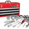 CRAFTSMAN Mechanics Tool Sets 224-Piece Standard (SAE) and Metric Combination Polished Chrome Mechanics Tool Set (1/4-in; 3/8-in)