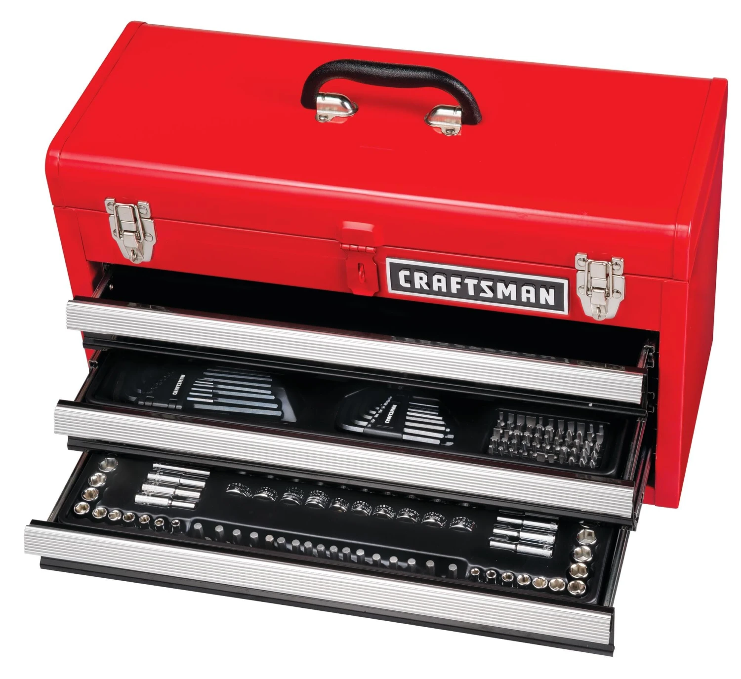 CRAFTSMAN Mechanics Tool Sets 224-Piece Standard (SAE) and Metric Combination Polished Chrome Mechanics Tool Set (1/4-in; 3/8-in) 2 CRAFTSMAN Mechanics Tool Sets 224-Piece Standard (SAE) and Metric Combination Polished Chrome Mechanics Tool Set (1/4-in; 3/8-in) - Image 2