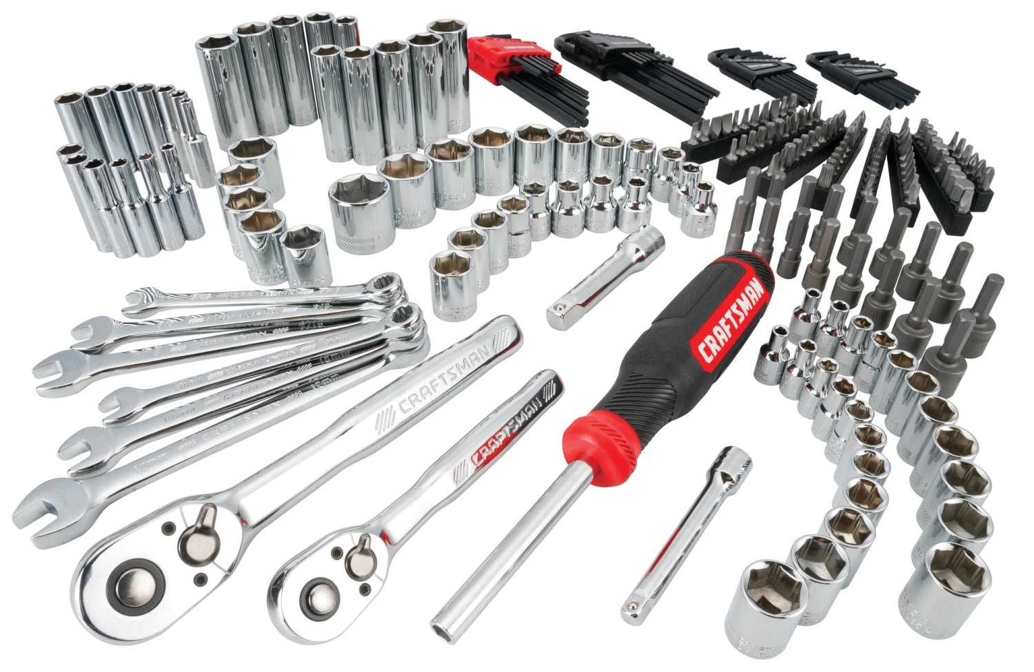 CRAFTSMAN Mechanics Tool Sets 224-Piece Standard (SAE) and Metric Combination Polished Chrome Mechanics Tool Set (1/4-in; 3/8-in) 6 CRAFTSMAN Mechanics Tool Sets 224-Piece Standard (SAE) and Metric Combination Polished Chrome Mechanics Tool Set (1/4-in; 3/8-in) - Image 6