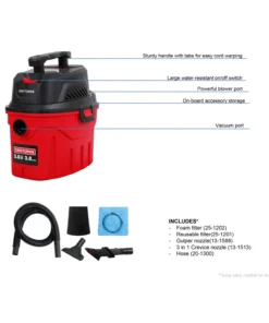 CRAFTSMAN Shop Vacuums 3-Gallon Corded Portable Wet/Dry Shop Vacuum (Corded) -Craftsman Store 43456596 scaled