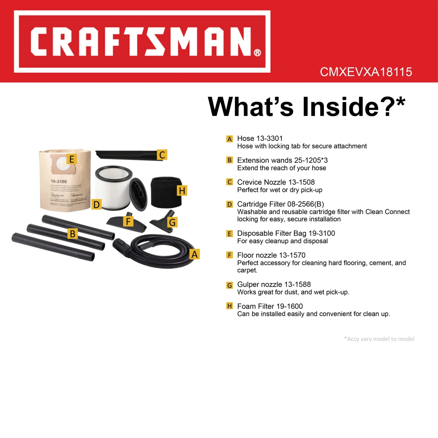 CRAFTSMAN Shop Vacuums 5-Gallon Corded Portable Wet/Dry Shop Vacuum (Corded) 9 CRAFTSMAN Shop Vacuums 5-Gallon Corded Portable Wet/Dry Shop Vacuum (Corded) - Image 9