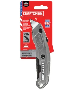 CRAFTSMAN Utility Knives Quick Change 3-Blade Retractable Utility Knife with On Tool Blade Storage -Craftsman Store 43491827