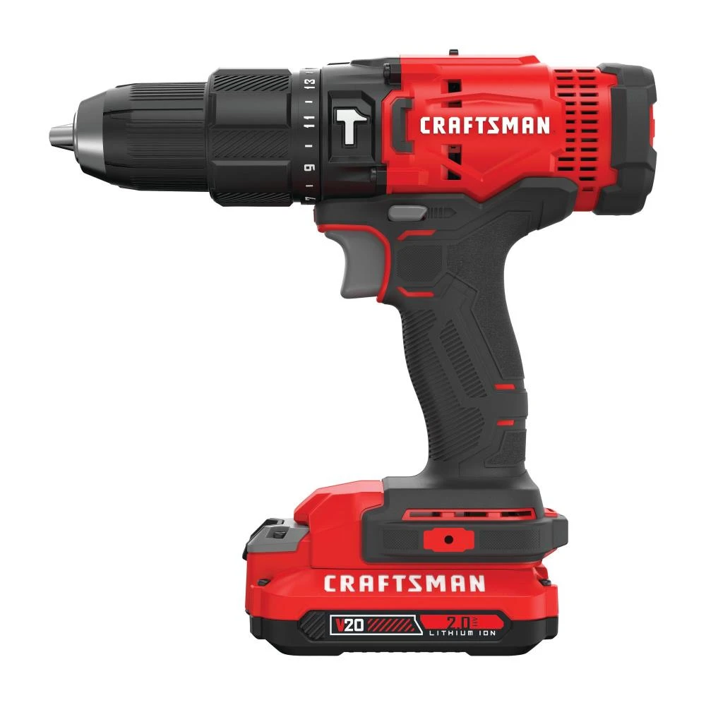 CRAFTSMAN Hammer Drills V20 1/2-in 20-Volt Max Variable Speed Cordless Hammer Drill (1-Battery Included) 2 CRAFTSMAN Hammer Drills V20 1/2-in 20-Volt Max Variable Speed Cordless Hammer Drill (1-Battery Included) - Image 2