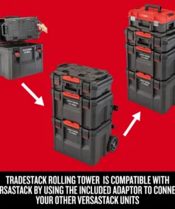 CRAFTSMAN Portable Tool Boxes TradeStack System Tower 22-in Black Plastic Wheels Lockable Tool Box -Craftsman Store 43569038