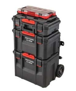 CRAFTSMAN Portable Tool Boxes TradeStack System Tower 22-in Black Plastic Wheels Lockable Tool Box -Craftsman Store 43569041