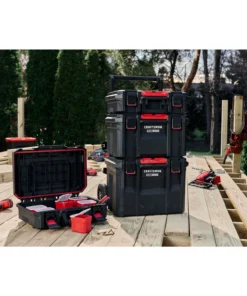 CRAFTSMAN Portable Tool Boxes TradeStack System Tower 22-in Black Plastic Wheels Lockable Tool Box -Craftsman Store 43569046