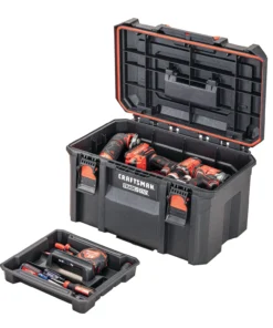 CRAFTSMAN Portable Tool Boxes TradeStack System Tower 22-in Black Plastic Wheels Lockable Tool Box -Craftsman Store 43569053