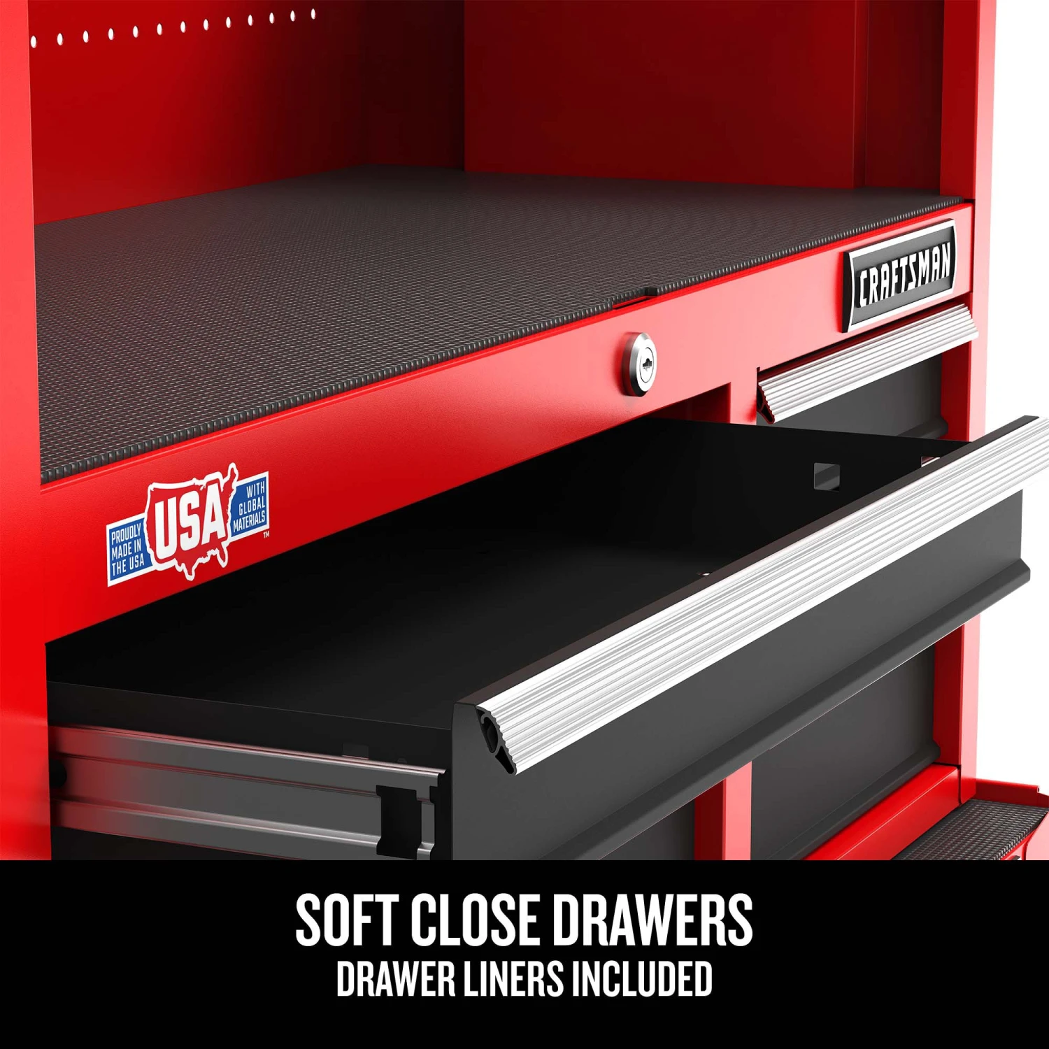 CRAFTSMAN Bottom Tool Cabinets 2000 Series 26.5-in W x 34-in H 5-Drawer Steel Rolling Tool Cabinet (Red) 2 CRAFTSMAN Bottom Tool Cabinets 2000 Series 26.5-in W x 34-in H 5-Drawer Steel Rolling Tool Cabinet (Red) - Image 2