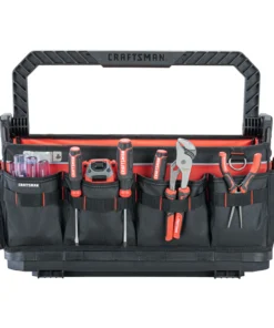 CRAFTSMAN Tool Bags TRADESTACK System Black/Red Polyester 22.375-in Zippered Tool Tote -Craftsman Store 44392091