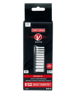 CRAFTSMAN Sockets & Socket Sets V-Series 10-Piece Standard (SAE) 1/4-in Drive 6-point Set Deep Socket Set -Craftsman Store 44486442