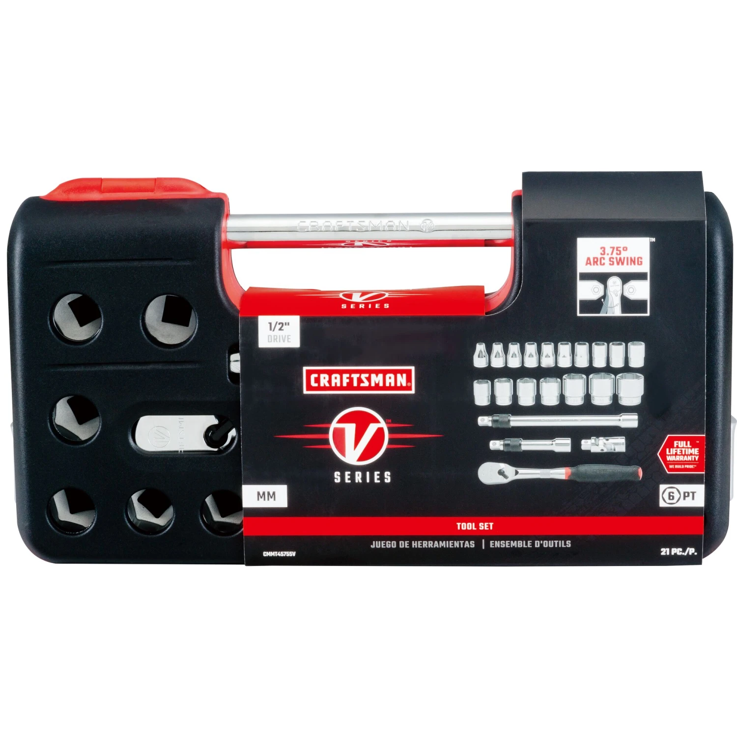 CRAFTSMAN Sockets & Socket Sets V-Series 21-Piece Metric 1/2-in Drive 6-point Set Shallow Socket Set 3 CRAFTSMAN Sockets & Socket Sets V-Series 21-Piece Metric 1/2-in Drive 6-point Set Shallow Socket Set - Image 3