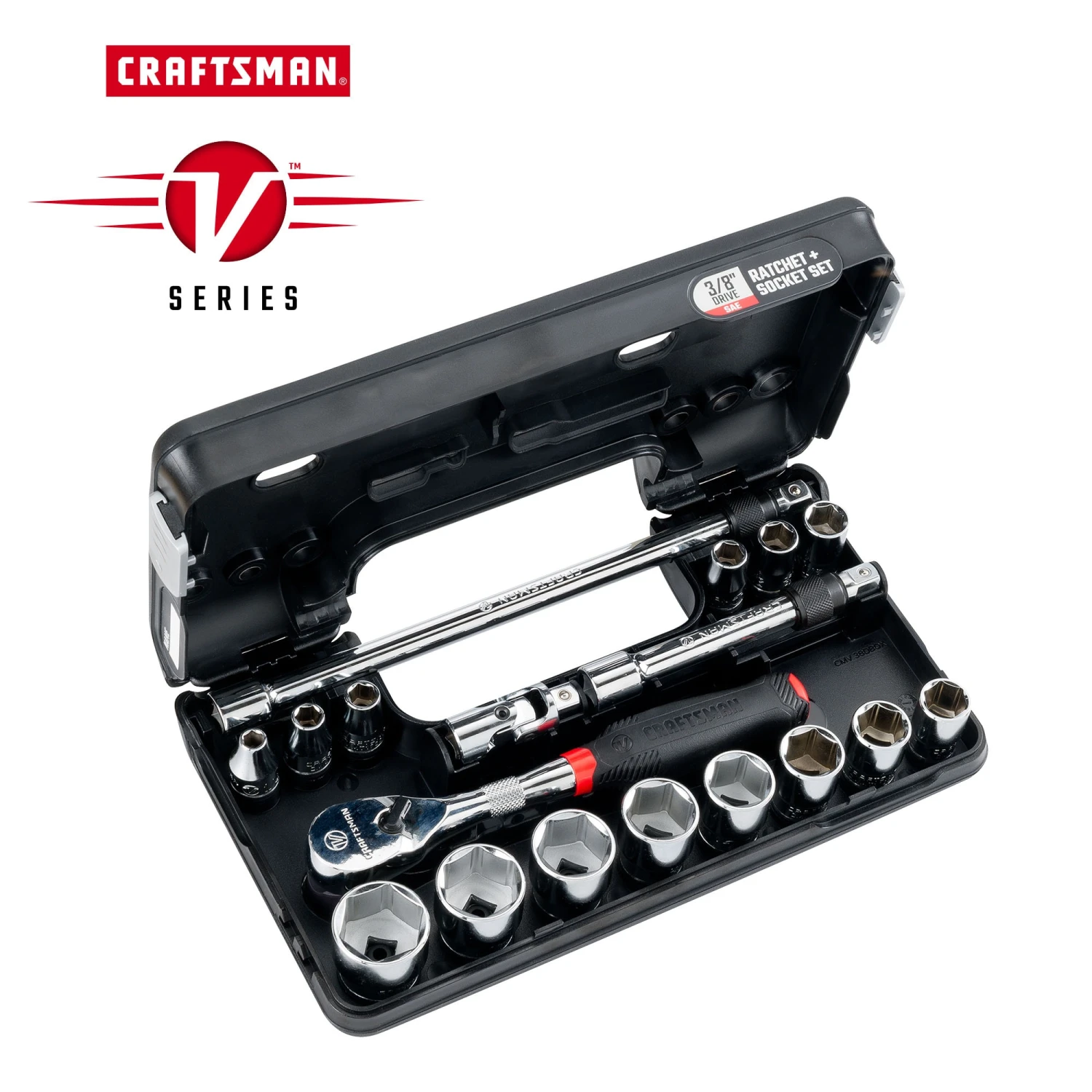CRAFTSMAN Sockets & Socket Sets V-Series 18-Piece Standard (SAE) 3/8-in Drive 6-point Set Shallow Socket Set 1 CRAFTSMAN Sockets & Socket Sets V-Series 18-Piece Standard (SAE) 3/8-in Drive 6-point Set Shallow Socket Set