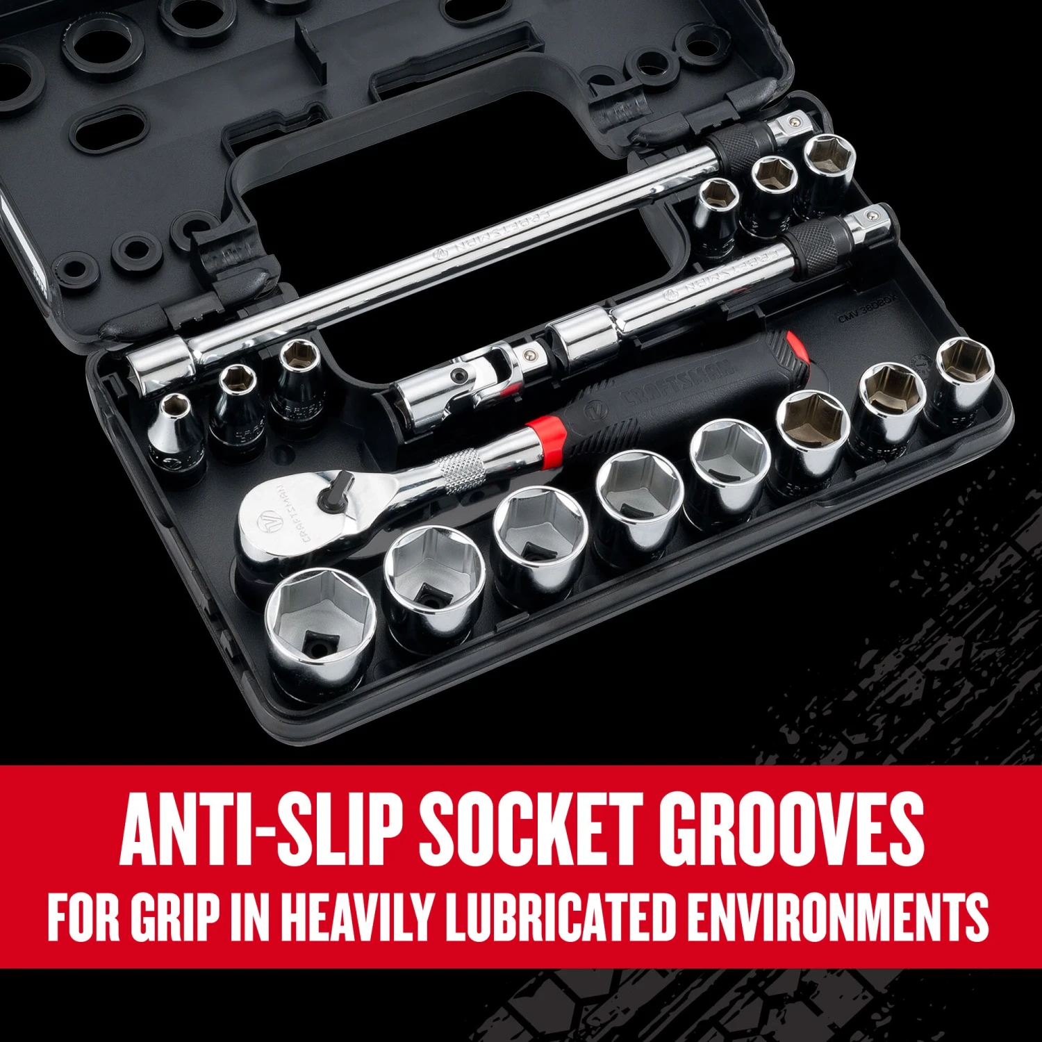 CRAFTSMAN Sockets & Socket Sets V-Series 18-Piece Standard (SAE) 3/8-in Drive 6-point Set Shallow Socket Set 16 CRAFTSMAN Sockets & Socket Sets V-Series 18-Piece Standard (SAE) 3/8-in Drive 6-point Set Shallow Socket Set - Image 16