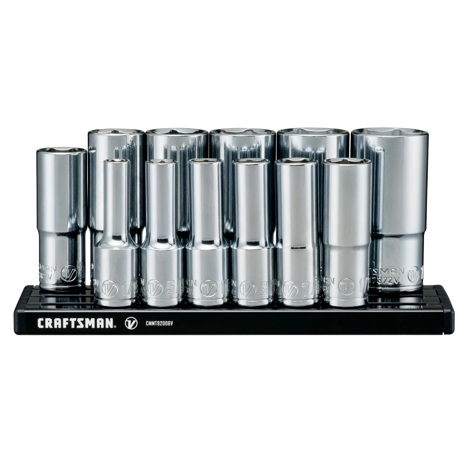 CRAFTSMAN Sockets & Socket Sets V-Series 12-Piece Standard (SAE) 3/8-in Drive 6-point Set Deep Socket Set 9 CRAFTSMAN Sockets & Socket Sets V-Series 12-Piece Standard (SAE) 3/8-in Drive 6-point Set Deep Socket Set - Image 9