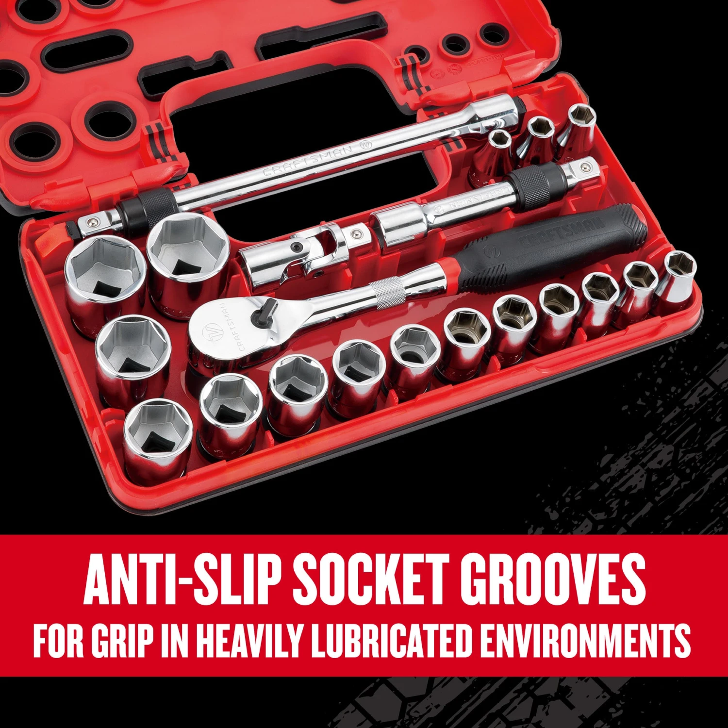 CRAFTSMAN Sockets & Socket Sets V-Series 21-Piece Metric 1/2-in Drive 6-point Set Shallow Socket Set 9 CRAFTSMAN Sockets & Socket Sets V-Series 21-Piece Metric 1/2-in Drive 6-point Set Shallow Socket Set - Image 9