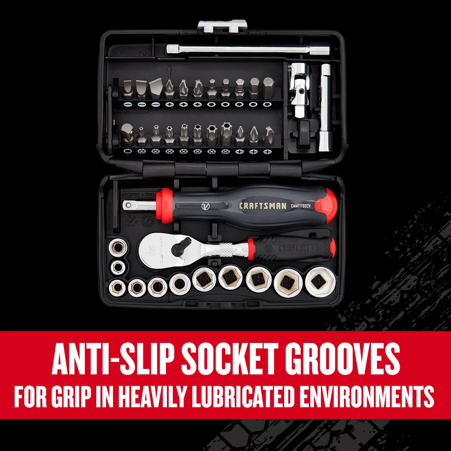 CRAFTSMAN Sockets & Socket Sets V-Series 38-Piece Standard (SAE) 1/4-in Drive 6-point Set Shallow Socket Set 5 CRAFTSMAN Sockets & Socket Sets V-Series 38-Piece Standard (SAE) 1/4-in Drive 6-point Set Shallow Socket Set - Image 5