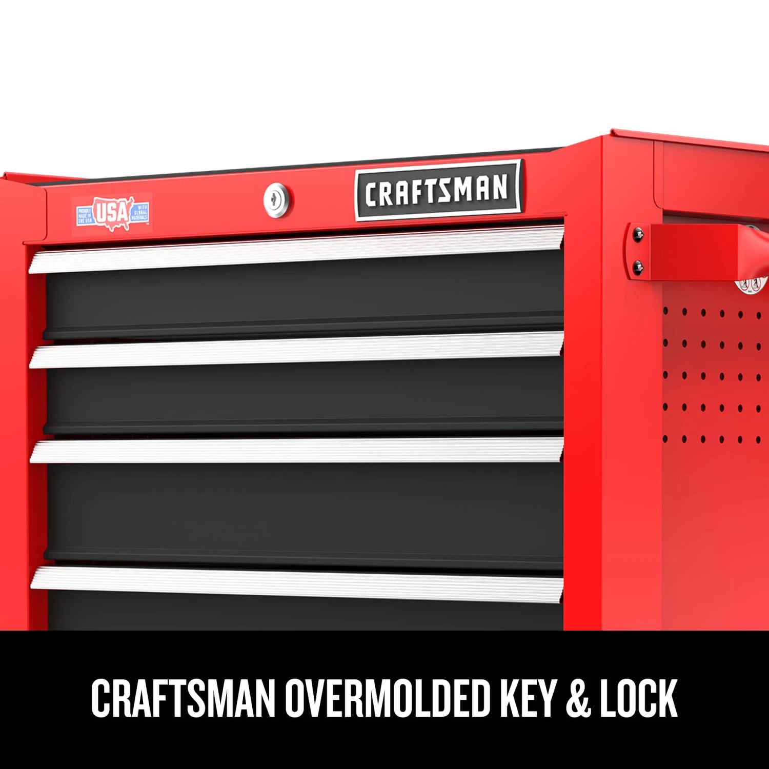 CRAFTSMAN Bottom Tool Cabinets 2000 Series 26.5-in W x 34-in H 5-Drawer Steel Rolling Tool Cabinet (Red) 6 CRAFTSMAN Bottom Tool Cabinets 2000 Series 26.5-in W x 34-in H 5-Drawer Steel Rolling Tool Cabinet (Red) - Image 6