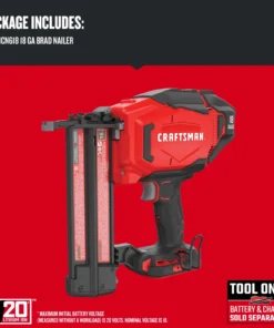 CRAFTSMAN Nailers V20 18-Gauge Cordless Brad Nailer 8 CRAFTSMAN Nailers V20 18-Gauge Cordless Brad Nailer -Craftsman Store 45371369