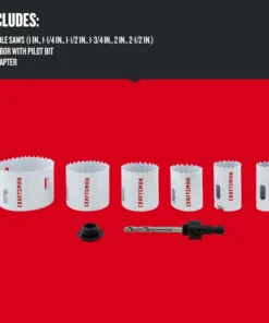CRAFTSMAN Hole Saws & Kits 7-Piece Set Bi-metal Non-arbored Hole Saw Set -Craftsman Store 45403258